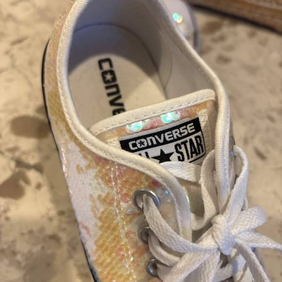 Women’s Converse Chuck Taylor All Star Iridescent Sequin Low Top Sneakers 7 - Picture 7 of 7